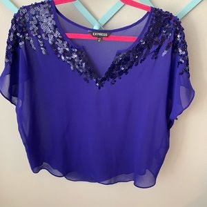 Indigo blouse never been worn